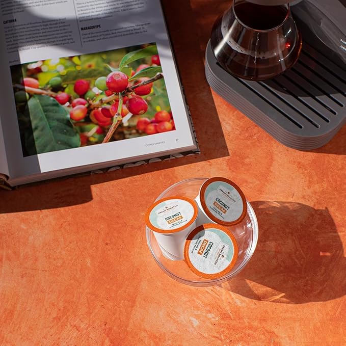 Fresh Roasted Coffee, Decaf Coconut, Flavored Coffee Pods, 24 Count