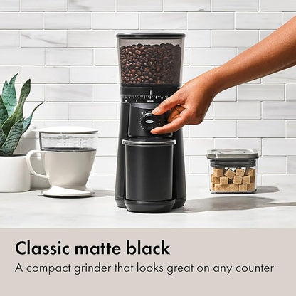 OXO Brew Conical Burr Grinder - Matte Black, Stainless Steel Burrs, One-Touch Automatic Smart Grind