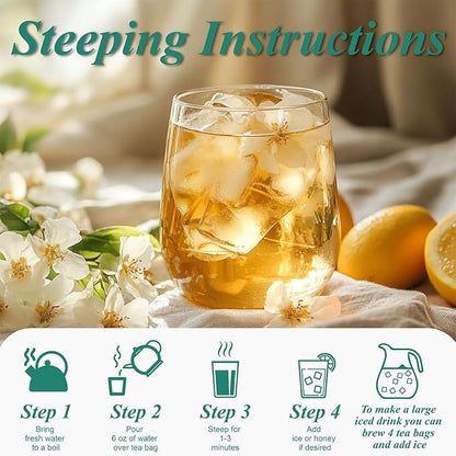 WT WEETEE Jasmine Green Tea Bags, 100 Count Jasmine Scented Green Tea, Refreshing & Relaxing, No Artificial Flavors | Resealable Kraft Bag | Brew Hot or Iced