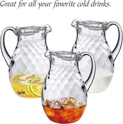 Amazing Abby - Bubbly Whirly - Plastic Pitcher (64 oz, 2 Quart), Clear Water Pitcher with Lid, Fridge Jug, BPA-Free, Shatter-Proof, Great for Iced Tea, Sangria, Lemonade, Juice, Milk, and More