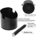 Load image into Gallery viewer, Espresso Knock Box, Stainless Steel Coffee Grounds Knock Box, With Removable Knock Bar and Non-Slip Rubber Base (Black)