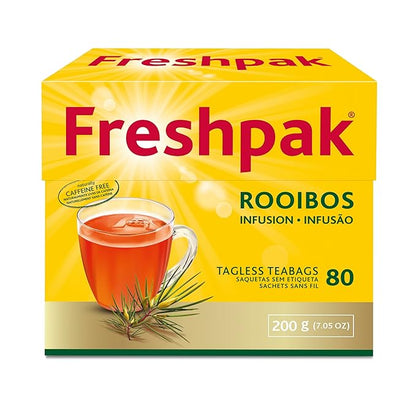 Freshpak Pure Rooibos Tea 80 Tagless Bags, Pure Rooibos and No Rooibos Infusion, New Packaging (Pack of 3)