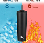 Load image into Gallery viewer, 30 OZ Insulated Tumbler with Lid and 2 Straws Stainless Steel Water Bottle Vacuum Travel Mug Coffee Cup,Black