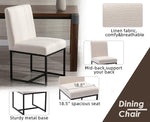 Load image into Gallery viewer, CIMOTA Modern Linen Dining Chair Set of 2, Mid Century Dining Room Chairs Fabric Upholstered Armless Side Chair with Black Sled Base for Dining Room, White Cream 2PCS
