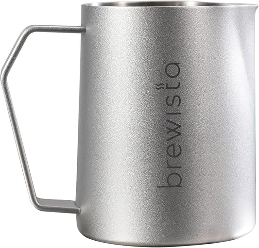 Brewista Precision Milk Frothing Pitcher, Steaming Jug, Coffee, Espresso Machine Accessories for Barista, Latte Art, Cappuccino, Stainless Steel Cup, 16 oz/480 ml, Silver