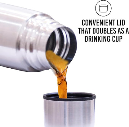 Best Stainless Steel Coffee Thermo | BPA Free & Triple Wall Insulated | Hot Water & Cold Drinks for Hours | Perfect for Biking, Backpack, Camping, Office | Fits Most Car Cupholders (500 ML)