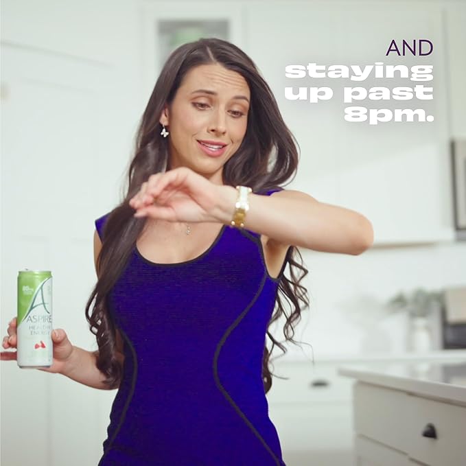 ASPIRE® Fruit Punch, Healthy Energy Drink 80mg Natural Caffeine, Zero Sugar No Carbs Keto Friendly, 12 Pack Green Tea Sugar Free Drink Low Caffeine Zero Calorie