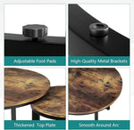 Load image into Gallery viewer, Smuxee Nesting Coffee Table Set of 2, 23.6" Round Coffee Table Rustic Wood Top with Adjustable Non-Slip Feet, Industrial End Table Side Tables for Living Room Bedroom Balcony Yard