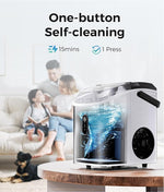 Load image into Gallery viewer, ecozy Smart Nugget Ice Maker Countertop, Portable Pebble Ice Machine with Voice Control, 34lbs/24H Soft Chewable Ice, Self-Cleaning Pellet Ice Maker with APP WiFi for Kitchen Party, Stainless Steel
