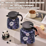 Load image into Gallery viewer, Infinite Tea Pot with Infuser, 316 Stainless Steel Infinite Vintage Floral Pattern Teapot Built-In Infuser, One-Handed Pour, Detachable Infinity Tea Pot Kettle for loose tea (Blue plastic, 35Oz)