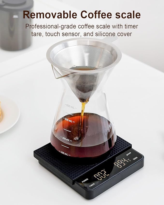 MOKKOM Coffee Grinder with Removable Coffee Scale via Bluetooth Connectivity, Anti-static Conical Burr Coffee Bean Grinder, 31 Precise Settings for Espresso/Drip/Pour Over/Cold Brew/French Press