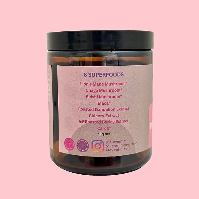 Eleven TLC, Shroomie Master Mind Coffee Substitute, Caffeine-Free Energy, 8 Mushrooms + Superfoods, Developed by MD, Non-Reactive Glass Jar