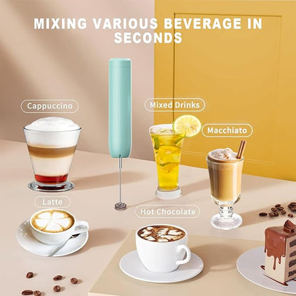 Hand Mixer with Whisk and Forther Wand,Electric Whisk, Milk Frother, Hand Held Mixers,Cordless Hand Mixer, Whisks for Cooking, Mini Mixer,Stirrers Electric,Food Chopper, Baby Food Maker,4-Speed, 10Oz