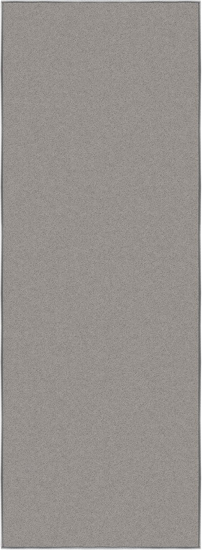 Ottomanson Hallway Runner Rug 2'2" x 6' Non Slip Solid Area Rugs Easy to Clean Laundry Rug Runner Durable & Pet Friendly Floor Carpet Runners for Hallways Entryway Living Room Kitchen, Gray