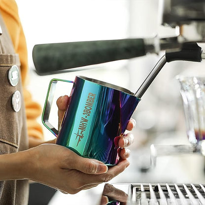 MHW-3BOMBER Milk Frothing Pitcher 16.9oz/500ml Latte Art Pitcher Stainless Steel Espresso Steaming Pitcher Colorful Barista Milk Jug P5911C-OS