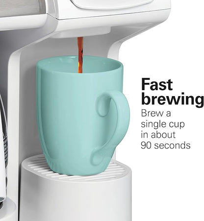 Hamilton Beach FlexBrew Trio 2-Way Coffee Maker, Compatible with K-Cup Pods or Grounds, Single Serve & Full 12c Pot, White with Stainless Steel Accents, Fast Brewing