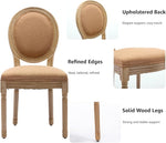 Load image into Gallery viewer, French Country Dining Chairs Set of 4, Amber Round Back Dining Chairs with Linen Upholstered Seat, Solid Wood Legs, Farmhouse Kitchen &amp; Dining Room Chairs, Sillas De Comedor (Amber, 4Pcs)