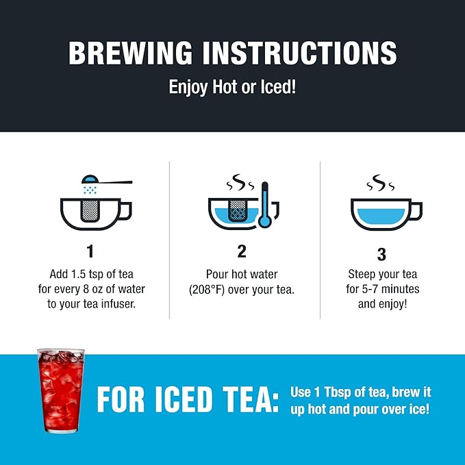 Tiesta Tea - Cherry Punch, Loose Leaf, Sweet Cherry Herbal Tea, Premium Blend, Non-Caffeinated Fruit Blend, Hot or Iced Up to 200 Cups, 16oz Resealable Pouch