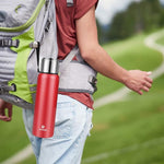 Load image into Gallery viewer, Insulated vacuum Thermo Bottle 1000ml/33.8oz with cup Stainless steel coffee bottles for hot and cold drink water flask.(Red,1000ml)