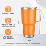 Load image into Gallery viewer, 30 oz Tumbler with Handle and Lid, Stainless Steel Tumblers Bulk Double Wall Vacuum Insulated Travel Mug Leak Proof Cup Keep Drinks Cold and Hot Orange, 8 Pack