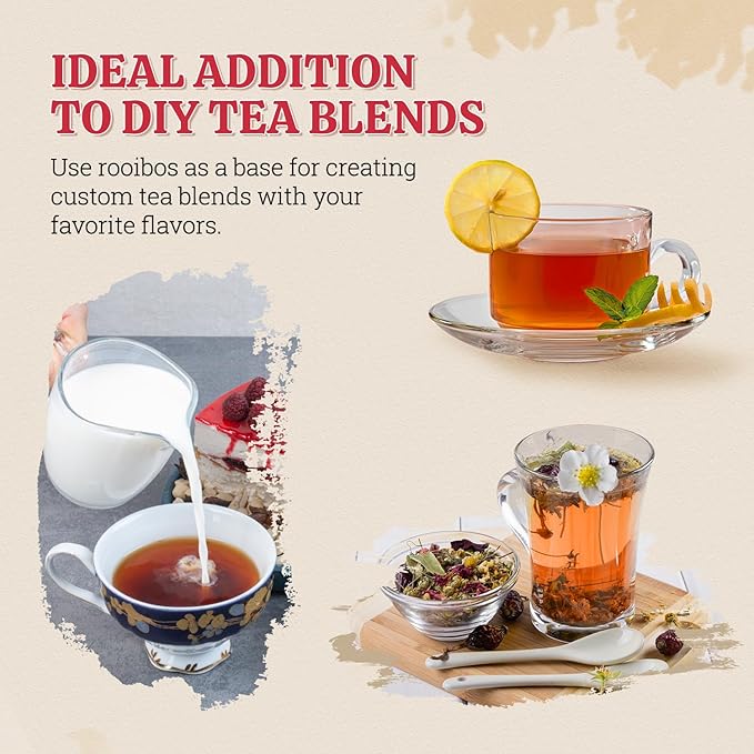 52USA Organic Rooibos Tea, 1 LB, Red Rooibos Loose Leaf Tea, Naturally Caffeine-Free, Pure South African Red Bush Herbal Tea, Non-GMO, USDA Organic