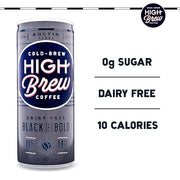 High Brew Black & Bold Cold Brew Coffee, Caffeinated, Dairy Free, 8 Ounces (Pack Of 12)