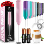 Load image into Gallery viewer, Zulay Kitchen Milk Frother Handheld with 2 Duracell AA Batteries – Electric Drink Mixer for Coffee, Lattes, Cappuccinos, Matcha &amp; Hot Chocolate – Portable Foam Maker &amp; Coffee Bar Accessory