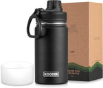 Load image into Gallery viewer, koodee Water Bottle for School-12 oz Stainless Steel Vacuum Insulated Wide Mouth Water Flask with Leakproof Spout Lid (Black)