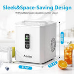 Load image into Gallery viewer, Aeitto Ice Makers Countertop, 26Lbs/24H, 9 Ice Cubes Release in 6 Mins, 2 Sizes of Bullet Ice Machine,Self-Cleaning Portable Ice Maker with Ice Scoop and Basket for Home Kitchen Office Bar RV, White