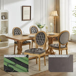 Load image into Gallery viewer, French Country Dining Chairs Set of 8, Grey Velvet Upholstered Dining Chairs, Tufted Back, Solid Wood Legs, Farmhouse Kitchen &amp; Dining Room Chairs, Sillas De Comedor (Gray, 8Pcs)