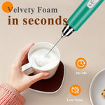 Load image into Gallery viewer, Milk Frother Handheld Rechargeable, Frother Wand Drink Mixer Electric Whisk for Coffee, Detachable With 3 Stainless Whisks, Hand Mixer for Lattes, Cappuccino, Matcha, Egg, No Stand, Green