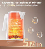 Load image into Gallery viewer, Electric Kettle 1.0L 1200W, 7 Temp Settings, 4H Keep-Warm, Fast-Boil Stainless Steel Electric Tea Kettle, 120V Water Boiler with Auto-Shut Off, Cool Touch PP Exterior for Home Office, White