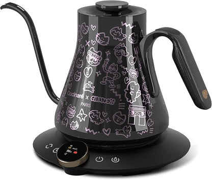 Cocinare x Chanoir FLOW M9 Pro Electric Kettle, Art de Paris Color-Changing Collaboration, Premium Gift Box Packaging with Coffee Mat, ±0.5℉ Temp Control for Coffee & Tea (Chanoir Black)