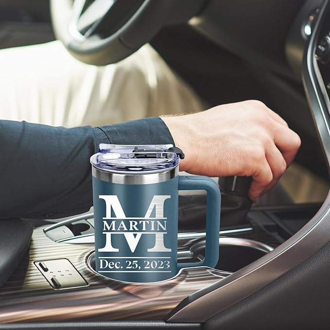 Personalized Tumblers with Engraved Name, Personalized Birthday Gifts for Men Women, Custom 40oz Stainless Steel Coffee Tumbler with Lids and Straws, Custom Travel Cup (40oz Engraved Tumbler)
