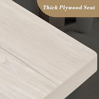 Athena Collection Bar Stools Set of 2, 26 Inches Counter Height Bar Stools Backless with Metal Legs and Footrest, Wood Barstools for Home, Kitchen Island, Counter, Grey