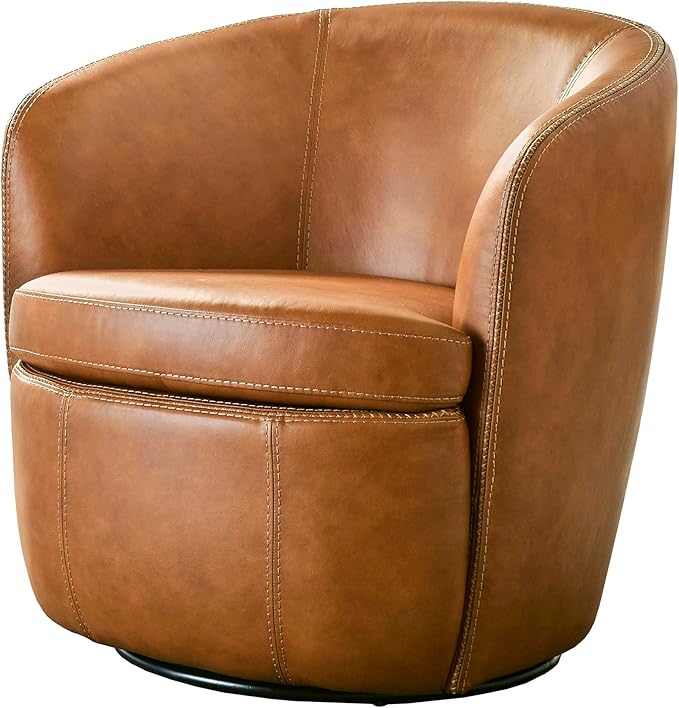 Parker Living Barolo - Vintage Caramel All Italian Leather Swivel Club Chair