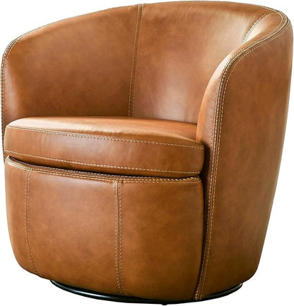 Parker Living Barolo - Vintage Caramel All Italian Leather Swivel Club Chair