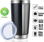 Load image into Gallery viewer, DOMICARE 20oz Stainless Steel Tumbler Bulk with Lid, Double Wall Vacuum Insulated Travel Mug, Powder Coated Coffee Cup, Powder Black, 12 Pack