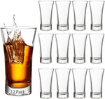 Load image into Gallery viewer, Ruckae 12 Pack 2oz Shot Glasses Set Clear Shot Glasses Bulk with Heavy Base Bar Cone Glass Shot Cups for Vodka Tequila Whiskey Liquor