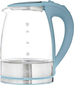 Load image into Gallery viewer, COOK WITH COLOR Electric Tea Kettle, 1.8L Cordless Hot Water Boiler, 1200W Rapid Boil, Auto Shutoff &amp; Boil Dry Protection, BPA-Free, Sleek Countertop Design, Slate Blue