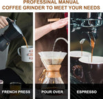 Load image into Gallery viewer, M6 Manual Coffee Grinder,Conical Hexagonal Burr &amp; Double Bearings for Smooth Grinding,Portable Mini Hand Coffee Grinder for Espresso Pour Over French Press at Home or Camping Travling
