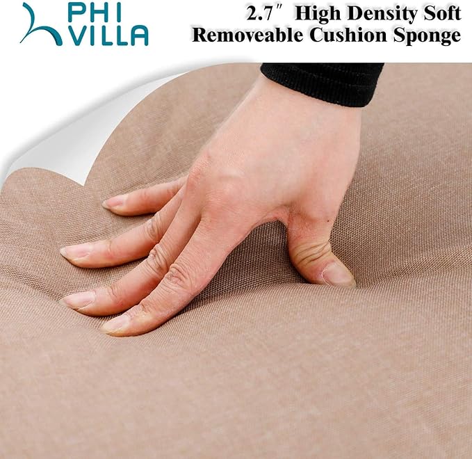 PHI VIALLA Patio Outdoor Swivel Dining Chairs Outdoor Furniture Chairs Set of 4 with Cushion Suports 300lbs for Lawn Garden Backyard Weather Resistant-Black Frame