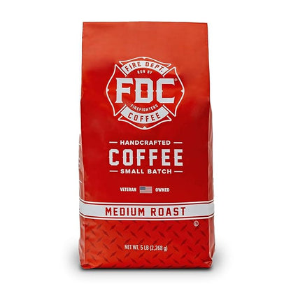 Fire Department Coffee - Gives Back to Firefighters - Balanced & Smooth Original Medium Roast Ground Coffee - Roasted in the USA - Veteran Owned - Bulk 5 LB