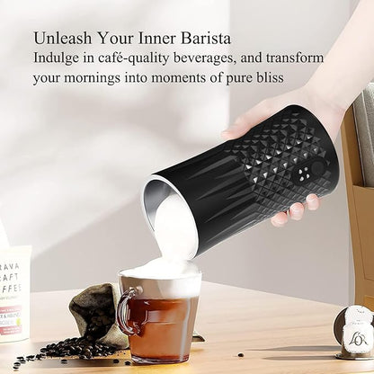 Electric Milk Frother and Steamer - Hot & Cold Milk Foamer with Auto Shut-Off - Quick and Effortless Frothing - 8oz/240ml Milk Warmer for Coffee, Latte, Cappuccino, Hot Chocolates