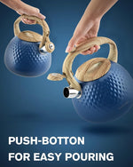 Load image into Gallery viewer, Tea Kettle,2.5 Quart Stovetop Tea Kettles Loud Whistle,Food Grade Stainless Steel Water kettles for Stove Top with Anti-hot Ergonomic Handle,Suitable for All Heat Sources