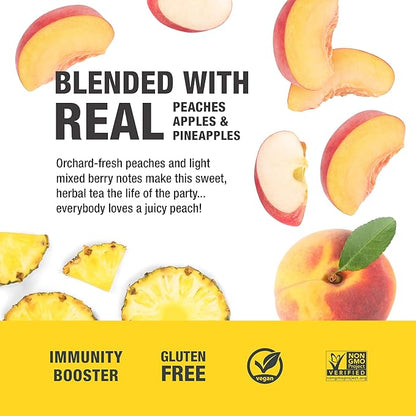 Tiesta Tea - Peach Party, Peach Hibiscus Herbal Tea, Premium Loose Leaf Tea Blend, Non-Caffeinated Fruit Tea, Make Hot or Iced & Up to 200 Cups, 16 oz Resealable Pouch