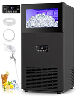 Load image into Gallery viewer, Upgraded Commercial Ice Maker - 130LBS/24H with 35LBS Storage Bin, 15" Wide Frosted Black Undercounter/Freestanding Ice Machine for Home Bar &amp; Outdoor Use - Produces 45 Ice Cubes