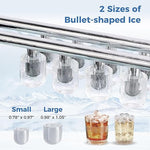 Load image into Gallery viewer, COSTWAY Countertop Ice Maker with Self-Cleaning, 9 Ice Cubes Ready in 6-13 Mins, 26.5Lbs/24H, 2 Sizes of Bullet Ice, Portable Ice Machine with Handle, Ice Scoop and Basket for Home Office (Silver)
