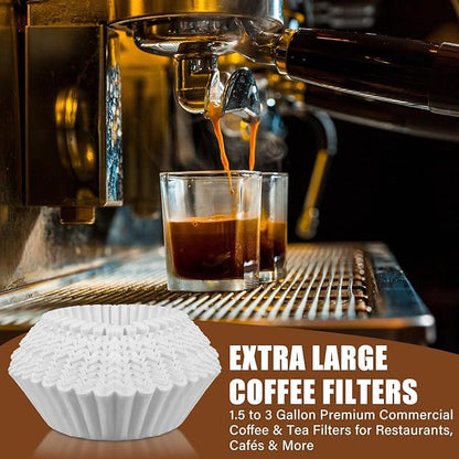 500 Pcs Extra Large Coffee Filters Disposable White Commercial Paper Filters for Coffee Brewing, Restaurants, Large Brewers, No Overflow, No Tearing (12-5/16in X 4-3/8 in)