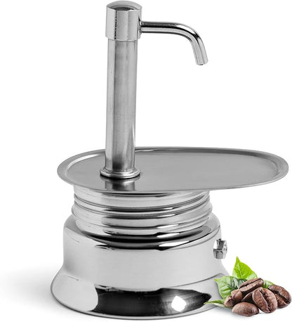 Kings County Tools Single Spout 1 Cup Coffee Maker - Stainless Steel Stovetop Espresso Maker - Italian Coffee Machine for Espresso, Cappuccino, and Mocha - Portable Brew Pot for Home or Camping